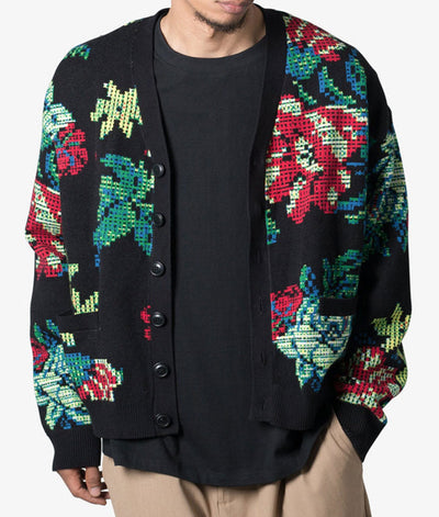 The Voice S26 Adam Bohanan Black Knit Floral Cardigan