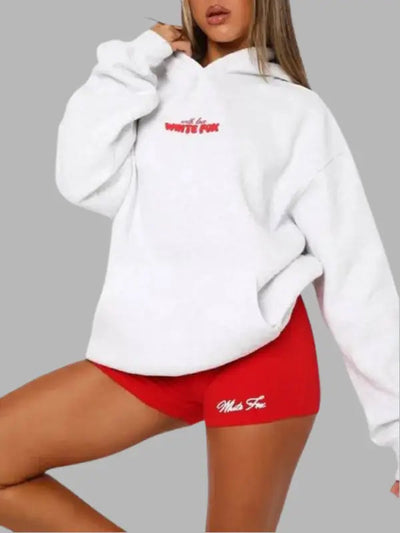 White Fox Cherry Hoodie