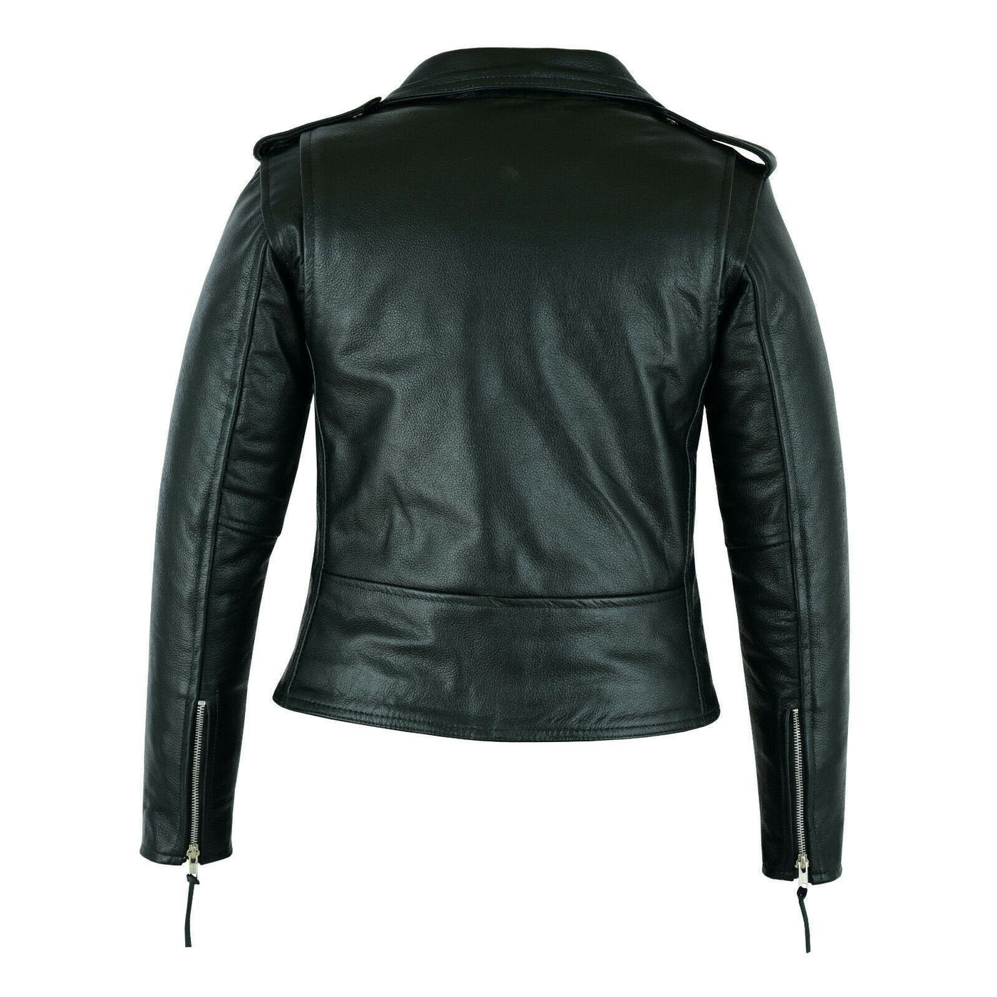 Women Brando Style Leather Motorcycle Jacket Black