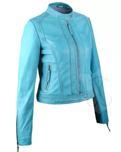 Women Slimfit Biker Leather Jacket