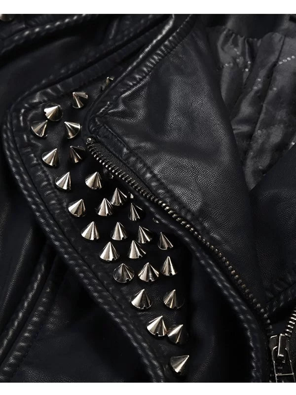 Women’s Punk Stylish Studded Leather Jacket