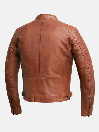 Zack Men’s Brown Biker Leather Jacket